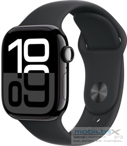 Apple Watch Series 10 46mm Jet Black Aluminium GPS Nike Sport Band szíjjal