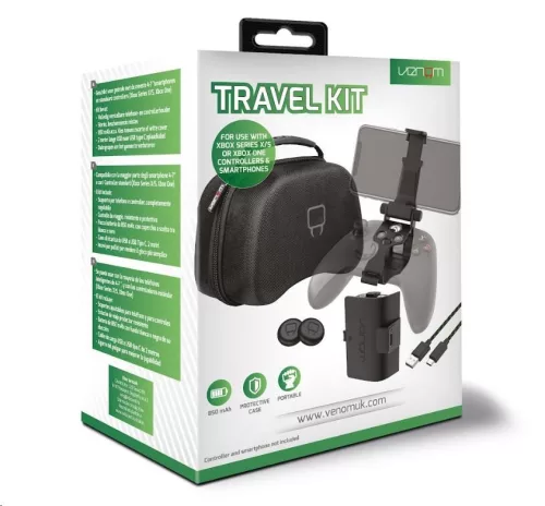 Venom travel kit kontollertartó telefonhoz táskával 1db akku