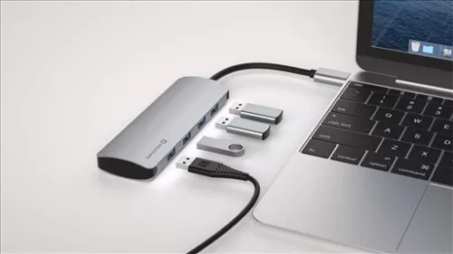 SWISSTEN USB-C HUB 4-IN-1 4x USB 3.0 ALUMINIUM