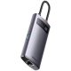 Baseus Metal Gleam Series 4 az 1-ben hub, HDMI, USB-C - 3x USB 3.0 + Ethernet
