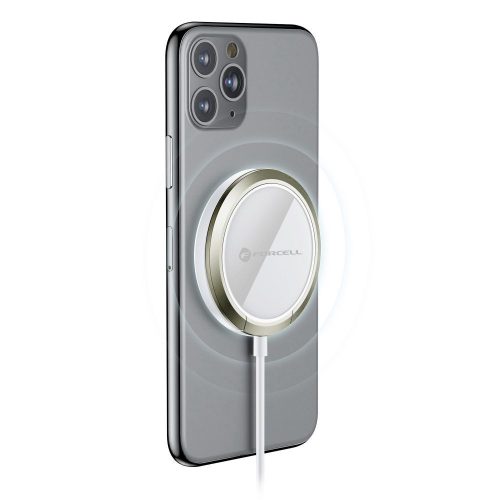 FORCELL F-ENERGY PowerPod vezeték nélküli töltő gyűrűs/rúgó állvánnyal, Magsafe töltő 15W