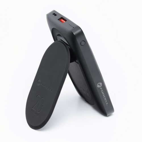 FORCELL F-ENERGY PowerPod vezeték nélküli töltő , powerbank 10000 mAh állvánnyal, Magsafe töltő 20W fekete