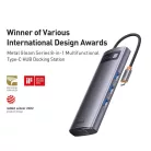 BASEUS adapter HUB 8in1 Type C WKWG040113/BS-OH045 0,17 m szürke