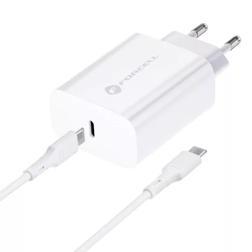 Forcell 25w-os usb-c töltő szett, c-c kábellel