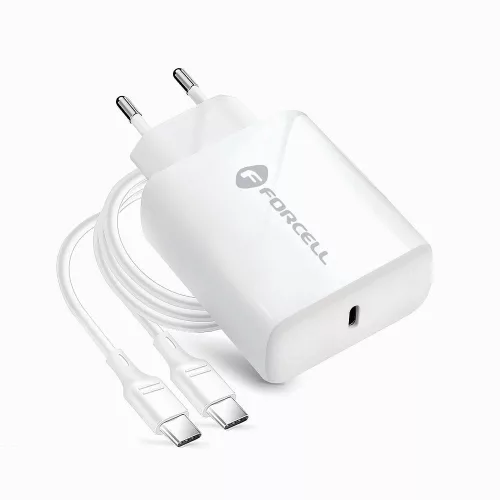 Forcell 25w-os usb-c töltő szett, c-c kábellel