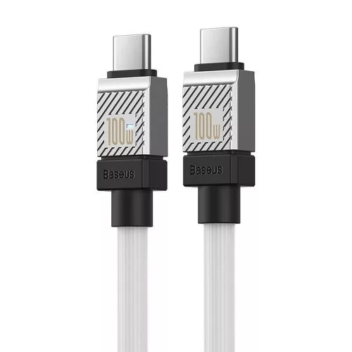 Baseus CoolPlay Type-C-Type-C adatkábel, 100W, 1m, fehér 