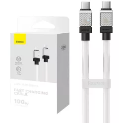   Baseus Cable Coolplay USBC-USBC adatkábel gumis pd  100W 2 méter, fehér