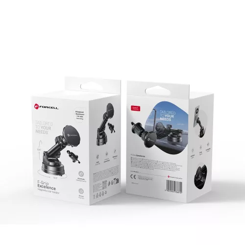 FORCELL F-Grip  Exelence autós tartó telefonhoz a szélvédőre/középkonzolra/szellőzőnyílásra mágneses ,MAGSAFE fekete
