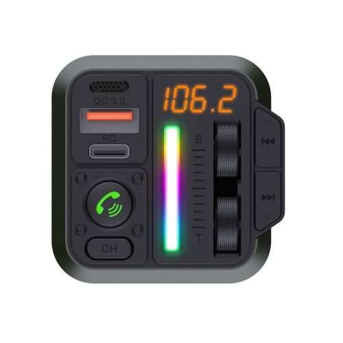 BLUE STAR  FM transmitter QC3.0 PD 20W AutoBeat MT04B fekete