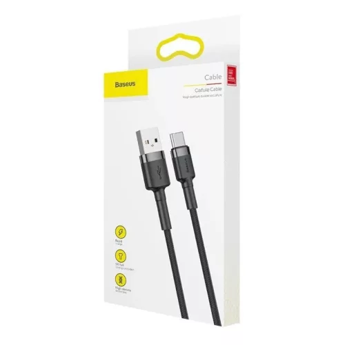 Baseus Cable USBA-USBC 3 méter 2A szövet fekete