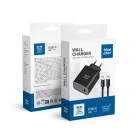 BLUE STAR utazó töltő Type C + Type C to Type C kábel PD QC4.0 3A 45W TFB-TC-45WPD fekete