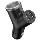 BASEUS autós töltő 2 x USB A + szivargyújtó 5A 40W CCALL-YX01/BSC-C16N - fekete