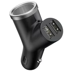   BASEUS autós töltő 2 x USB A + szivargyújtó 5A 40W CCALL-YX01/BSC-C16N - fekete
