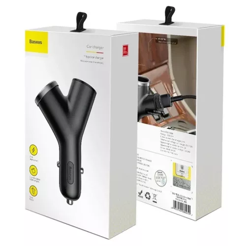 BASEUS autós töltő 2 x USB A + szivargyújtó 5A 40W CCALL-YX01/BSC-C16N - fekete