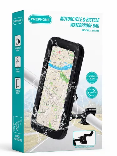 Prephone vízálló telefontartó biciklire, babakocsira, motorral