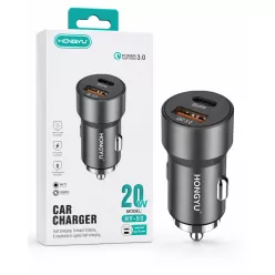 Hongyu HY-53 szivargyújtó autós töltő 20W USB + Type C