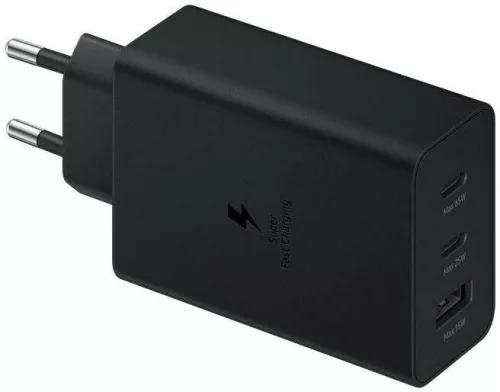 Samsung Trio 65W Töltő adapter 2*USB-C + USB-A fekete (EP-T6530NBE)