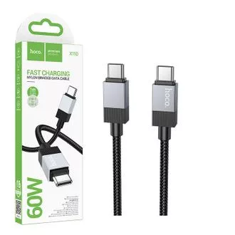 HOCO C típusú - C típusú kábel 3A 60W X110 1 m fekete