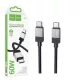 HOCO C típusú - C típusú kábel 3A 60W X110 1 m fekete
