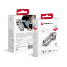 FORCELL F-ENERGY Mini autós töltő C típusú + USB A PD QC3.0 5A 30W ezüst