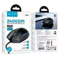 HOCO gamer vezetékes USB A számítógépes egér 2400 dpi GM37 fekete