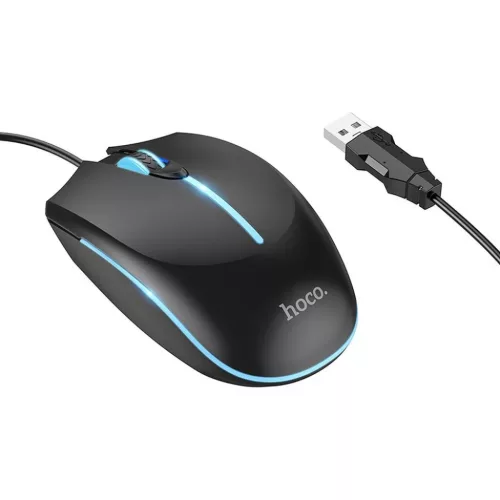 HOCO gamer vezetékes USB A számítógépes egér 2400 dpi GM37 fekete