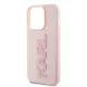 Apple  iPhone 15 Pro Max - Karl Lagerfeld - 3D Glitter Logo - hátlap tok, pink