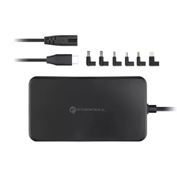   FORCELL F-ENERGY E856 univerzális laptop töltő 90W (6 adapter) - fekete