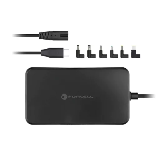FORCELL F-ENERGY E856 univerzális laptop töltő 90W (6 adapter) - fekete