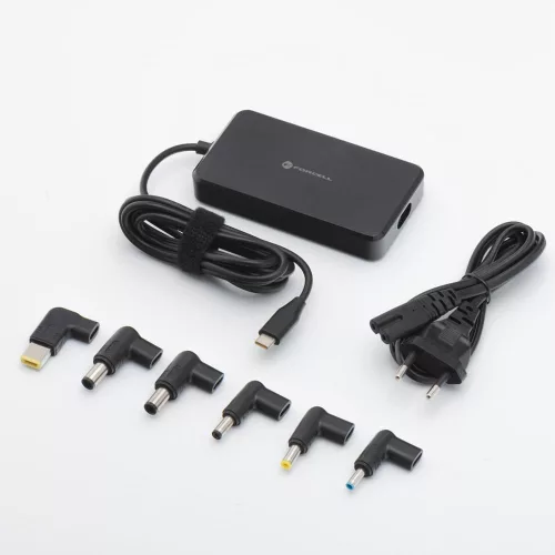 FORCELL F-ENERGY E856 univerzális laptop töltő 90W (6 adapter) - fekete