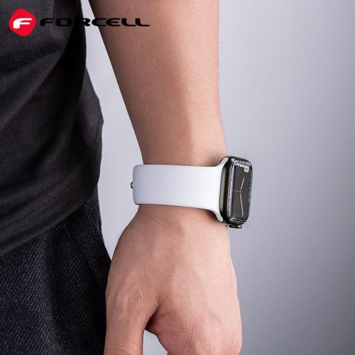  Forcell Apple Watch hagyományos okosóra szíj 42/44/45/49 mm fehér