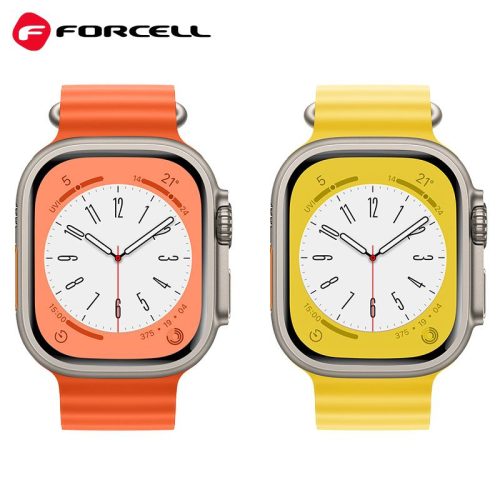Forcell Apple Watch Ultra stílusú szilikon okosóraszíj 38/40/41 mm sárga