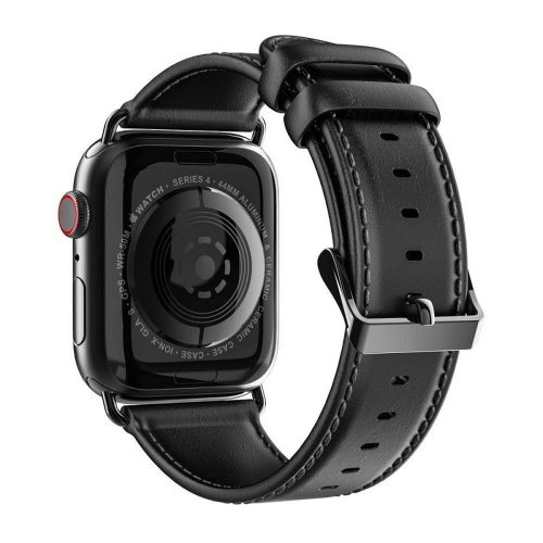  Dux Ducis Apple Watch műbőr szíj 42/44/49mm fekete