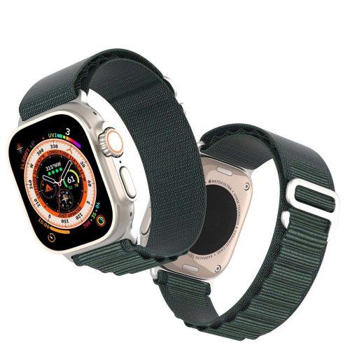 Dux Ducis Apple Watch Ultra stílusú szövet szíj 42/44/49mm alpesi zöld