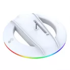 iPega P5S025S függőleges állvány RGB-vel PS5 Slim/PS5 Pro készülékhez fehér