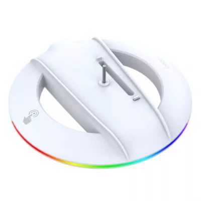 iPega P5S025S függőleges állvány RGB-vel PS5 Slim/PS5 Pro készülékhez fehér