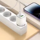Hoco telefontöltő USB A + USB C QC PD 3A 20W + USB C - Lightning kábel N41 fehér