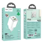 Hoco telefontöltő USB A + USB C QC PD 3A 20W + USB C - Lightning kábel N41 fehér