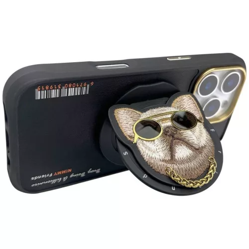 NIMMY tok SZEMÜVEGES MENŐ KUTYA kompatibilis MagSafe funkcióval az IPHONE 16 Pro Max készülékre fekete tok