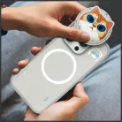 NIMMY tok SZEMÜVEGES MENŐ MACSKA MagSafe kompatibilis IPHONE 16 Pro max szürke tok