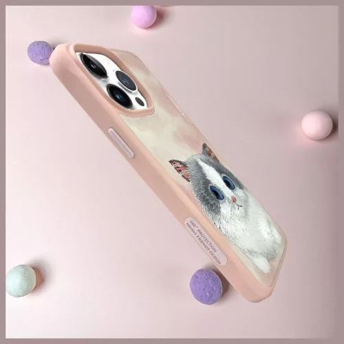 NIMMY tok  MENŐ MACSKA MagSafe kompatibilis IPHONE 15 Pro max pink tok