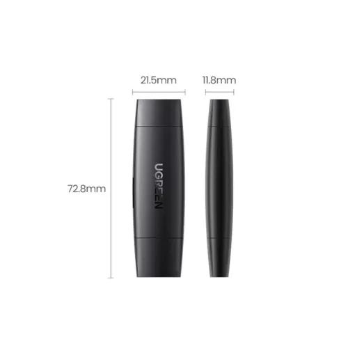 UGREEN CM304 USB + USB-C adapter SD + microSD kártyaolvasó fekete