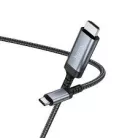 Képernyőtükröző kábel USB C - HDMI Hoco 4K 30Hz 1,8 m UA43 metál szürke
