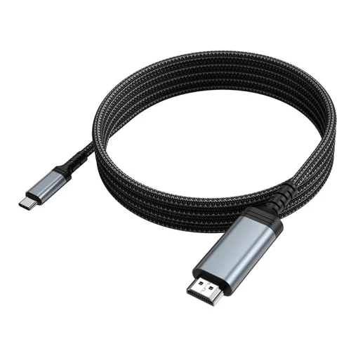 Képernyőtükröző kábel USB C - HDMI Hoco 4K 30Hz 1,8 m UA43 metál szürke