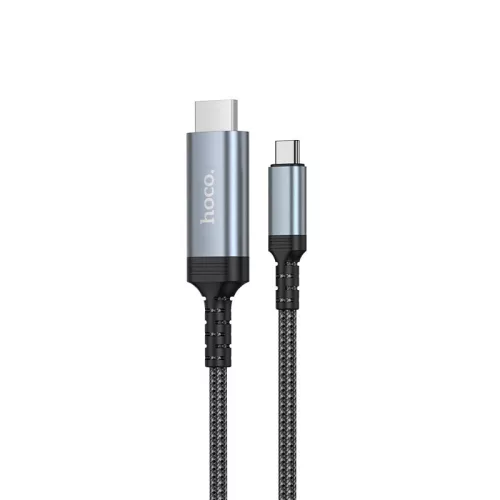 Képernyőtükröző kábel USB C - HDMI Hoco 4K 30Hz 1,8 m UA43 metál szürke