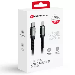   USB-C - USB-C kábel Forcell F-Energy QC4.0 PD 5A 100W Cafule 1,2 m C260 fekete