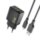 Dudao A23LEU 2.4A GaN EU USB-A Wall Charger with USB-A to Lightning Cable