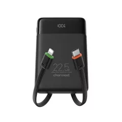   Charmast W1202 PD3.0 3A 22,5W 10000 mAh kpowerbank beépített kábellel