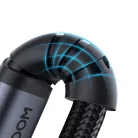 Sztereó audio kábel, Joyroom, AUX 3,5 mm - USB-C, alumínium, 1,2 m, fekete