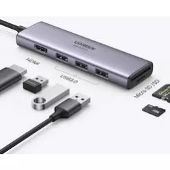 Ugreen CM511 Hub 5in1 USB-C-USB 3.0, HDMI, TF/SD, szürke